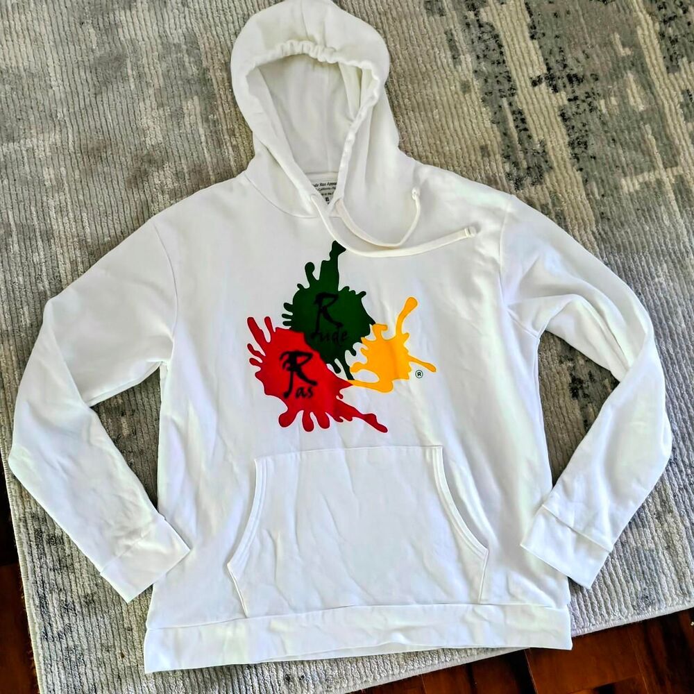 Rude Ras Apparels Men's White Hoodie XL